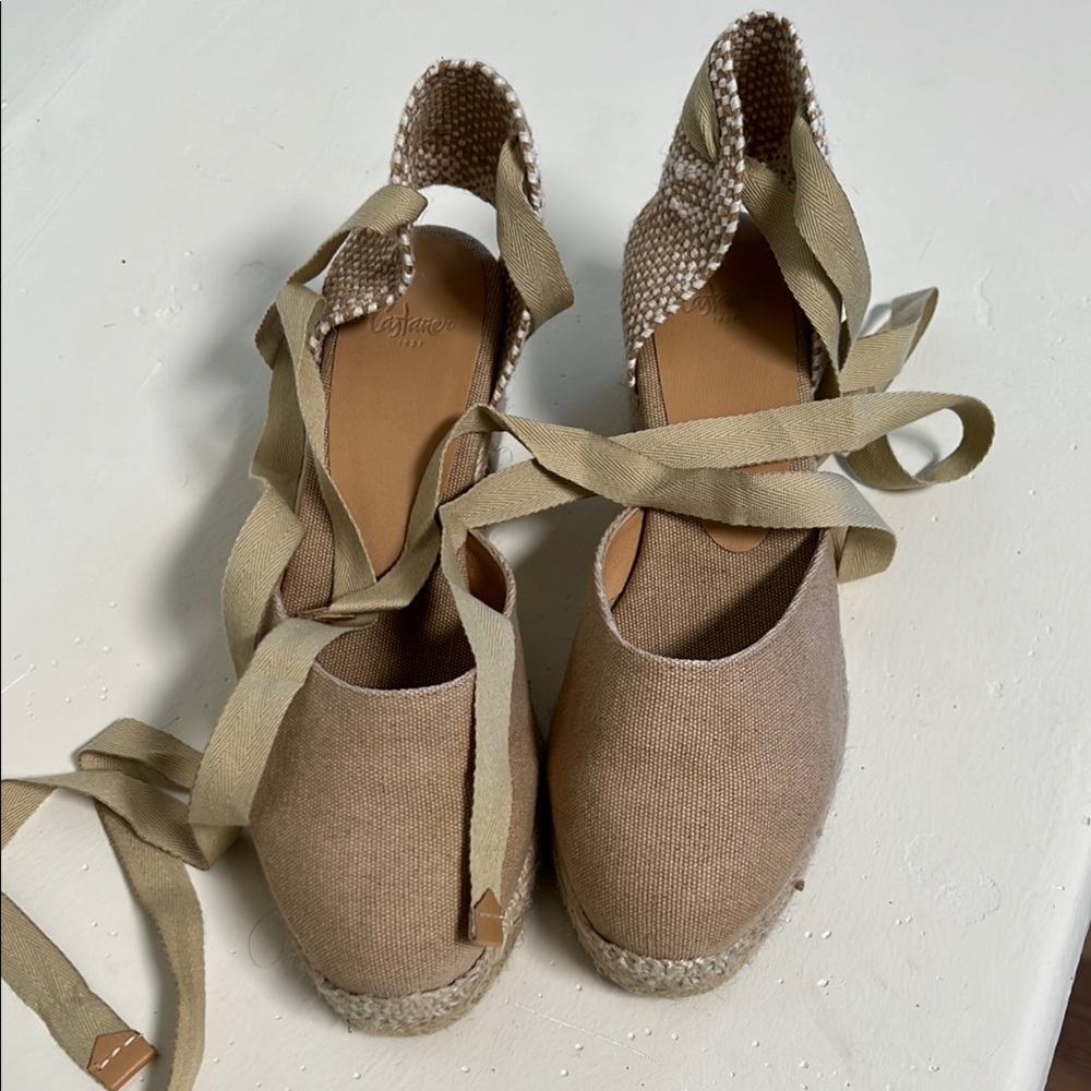 Castaner Beige/Sand Espadrille Wedge Sandals. Size 8 US. Brand new with box.